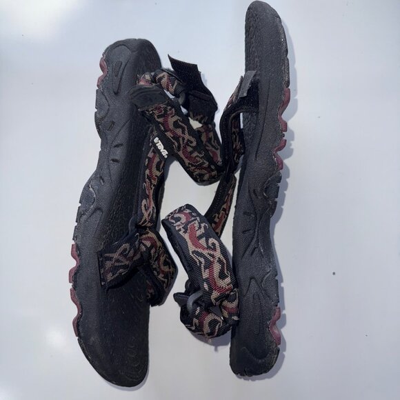 Teva Sz 10 Hiking Sandals Terradactyl Shock Pad Black & Multi Strap Adjustable - Picture 3 of 12